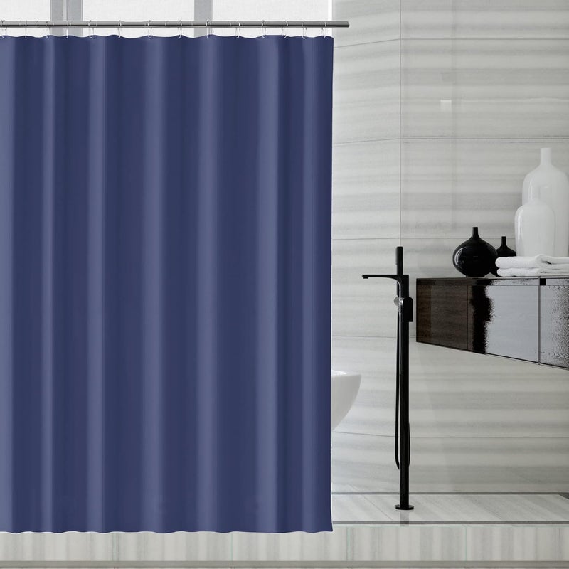 LLSCL Blue Fabric Shower Curtain Liner with Bottom Counterweight, Waterproof Hotel Quality, 72 x 72 Machine Washable - Image 1